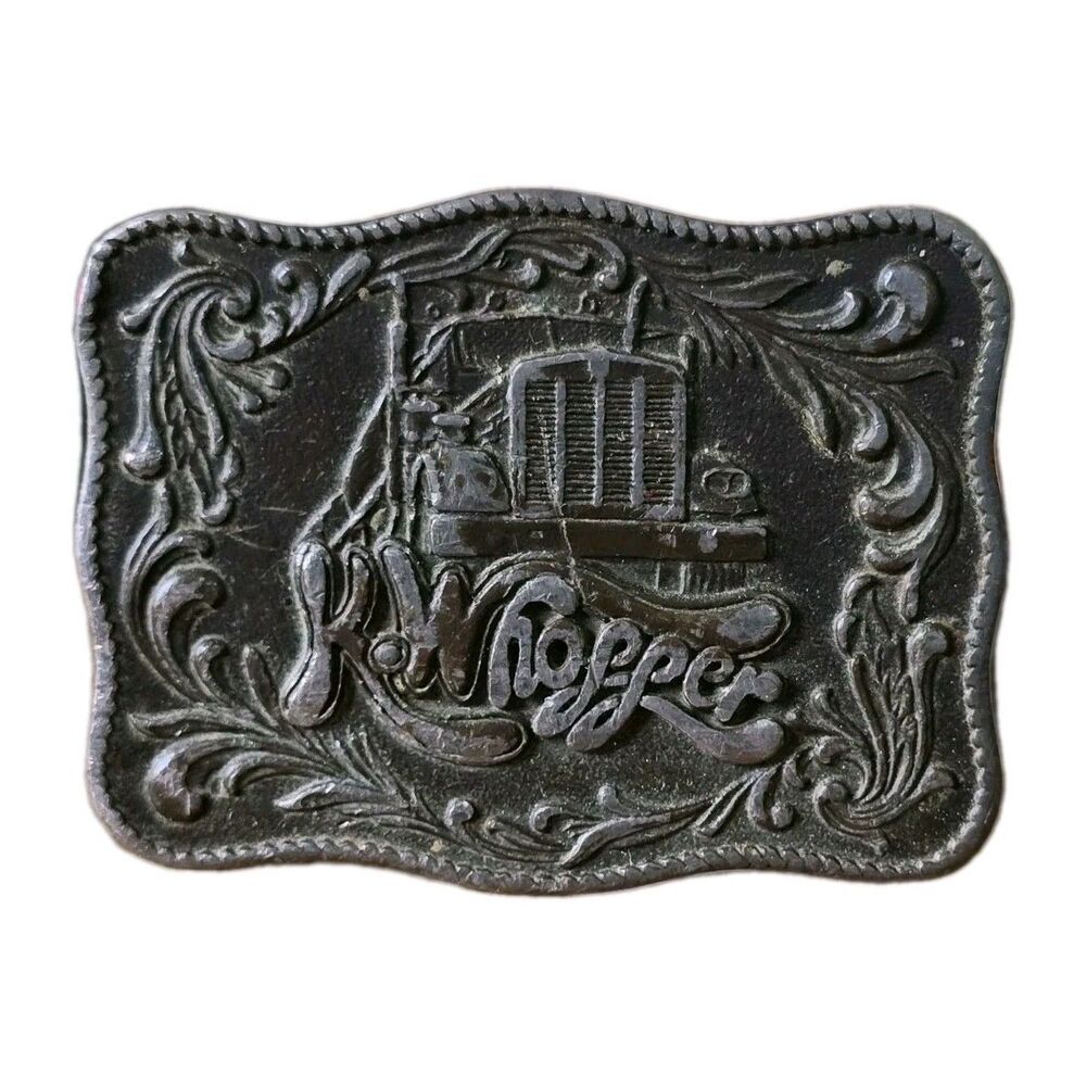 Vintage 1977 Kenworth Belt Buckle K. Whopper Trucker Semi Truck Metal